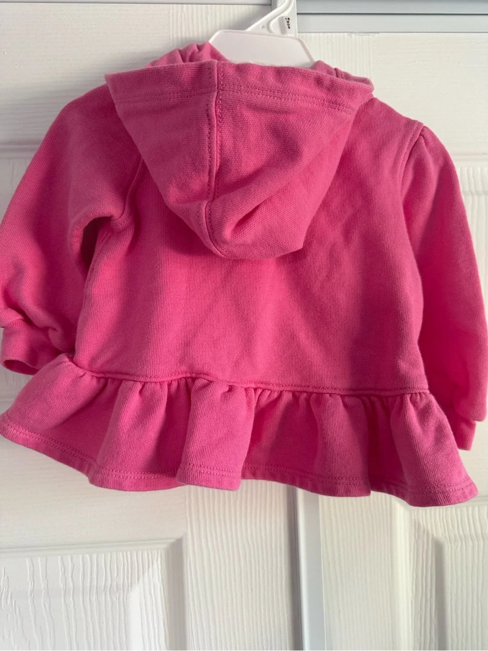 Ralph Lauren Hot Pink Hooded Zip Peplum Sweatshirt
